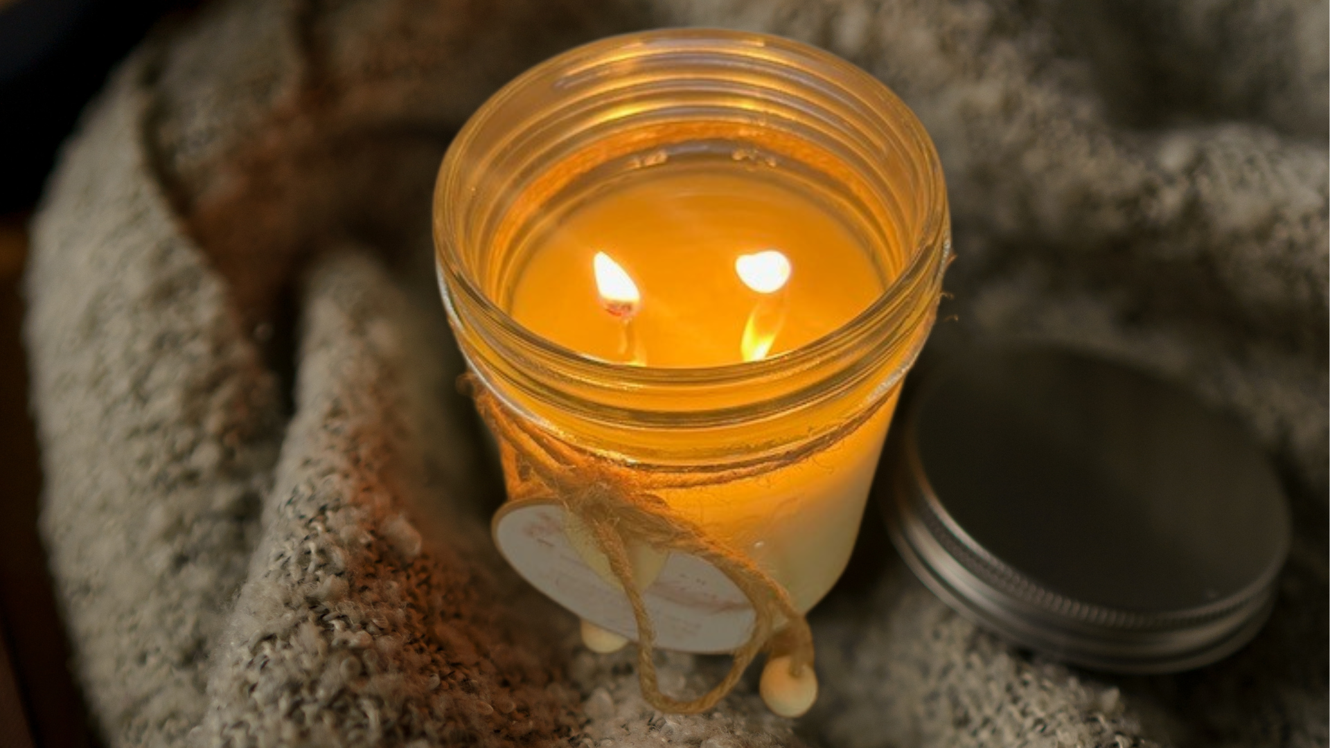 lit vanilla soy candle